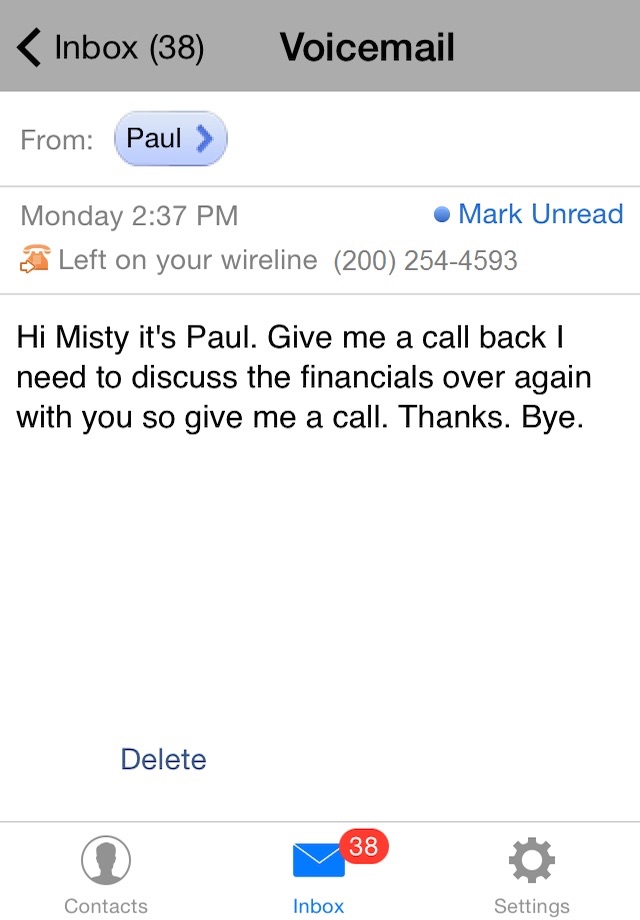 AT&T Voicemail Viewer (Home) screenshot 2