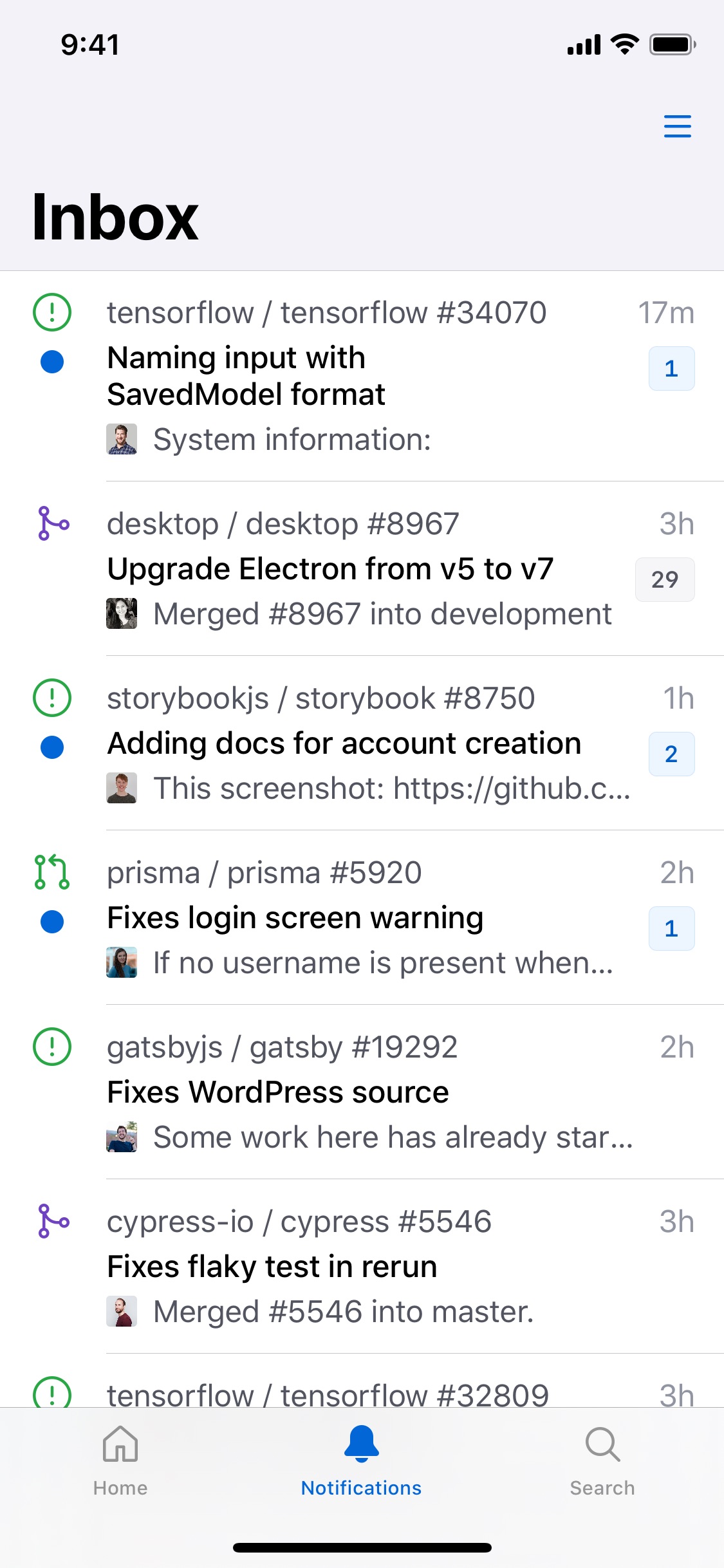 Screenshot do app GitHub