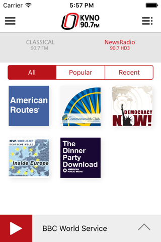 KVNO Public Radio App - náhled