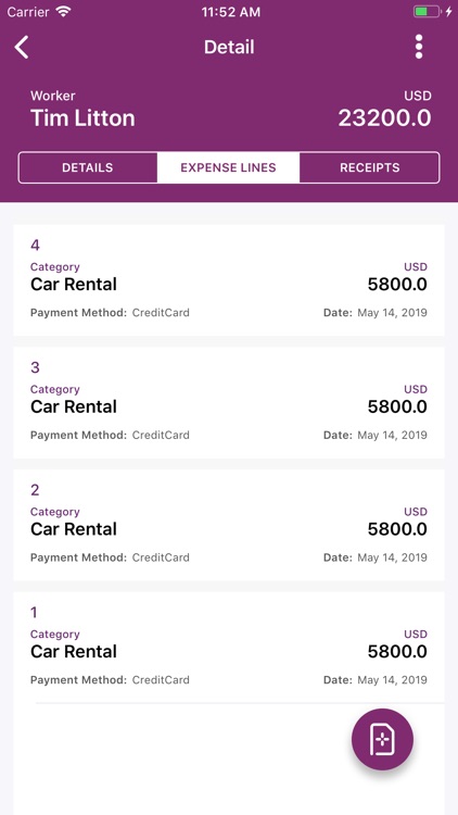 Dynamics AX 2012 Expenses App