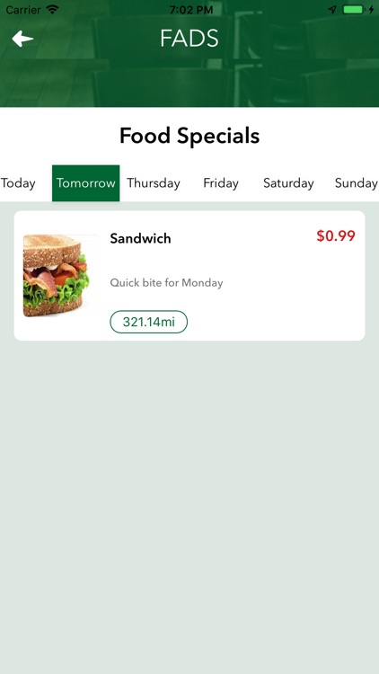 FADS -Foods & Drinks Specials