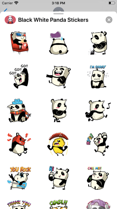 Black White Panda Stickers screenshot 3