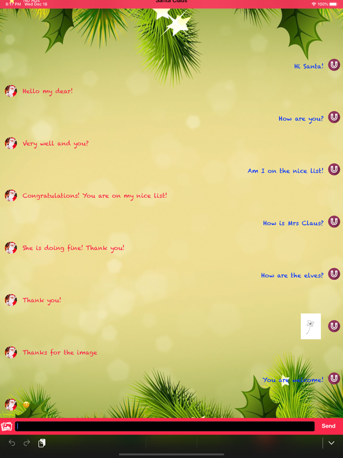 Santa Chat with Photo Message