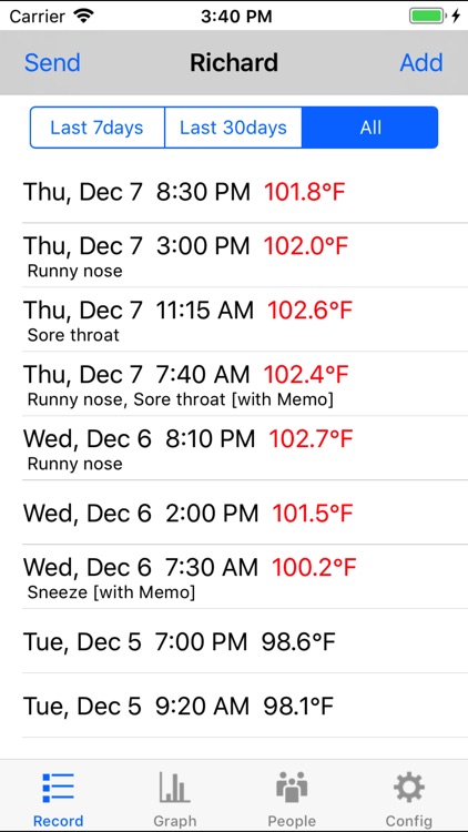 Body Temperature Recorder