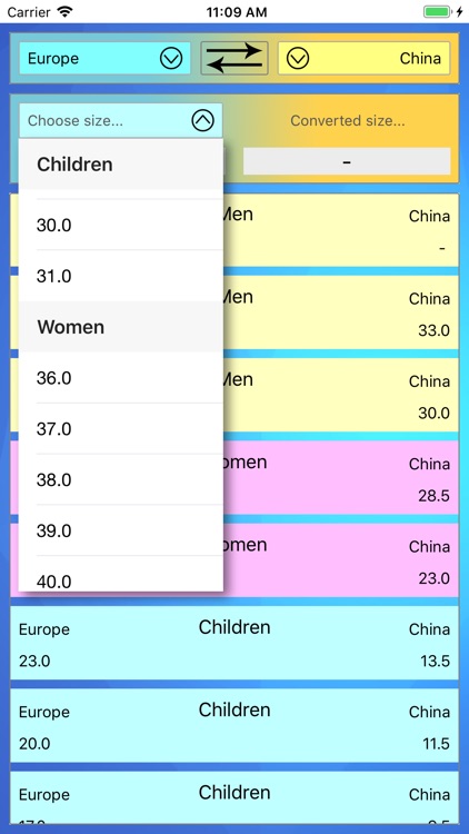 Simple shoe size converter screenshot-4