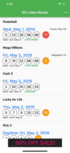 NC Lottery Results