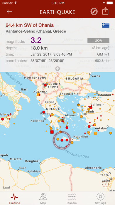 Earthquake - alerts and map Screenshot