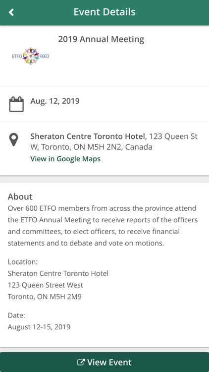 ETFO Events