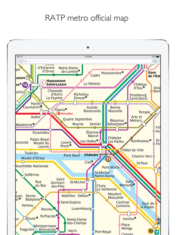 Paris Metro Map and Route Planner screenshot