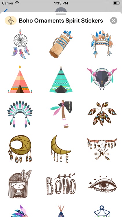 Boho Ornaments Spirit Stickers