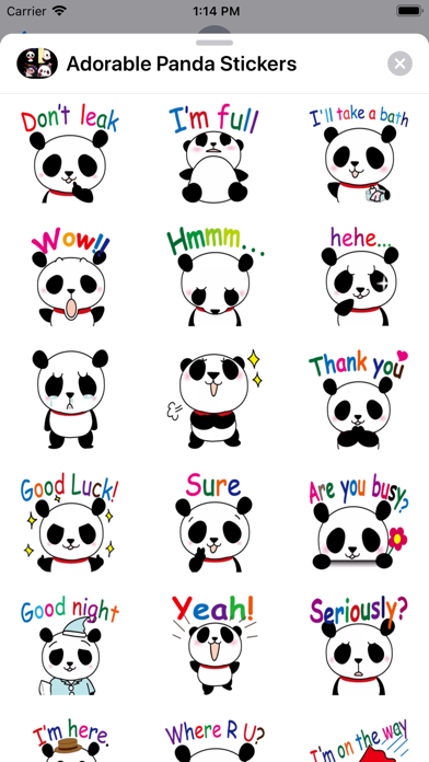Adorable Panda Stickers screenshot 2