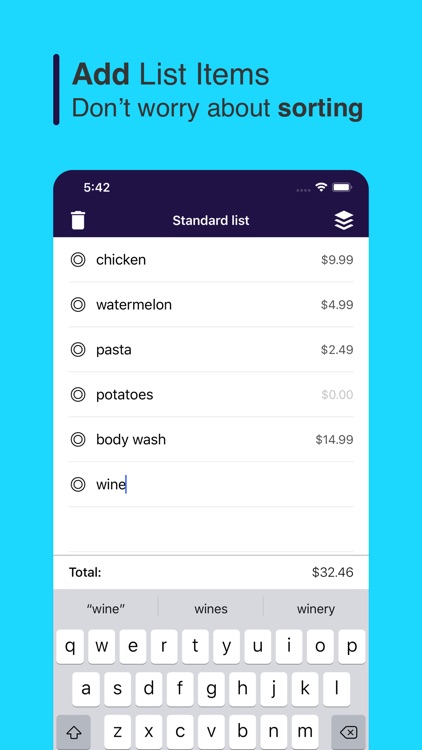 IntelliShopping - Grocery List