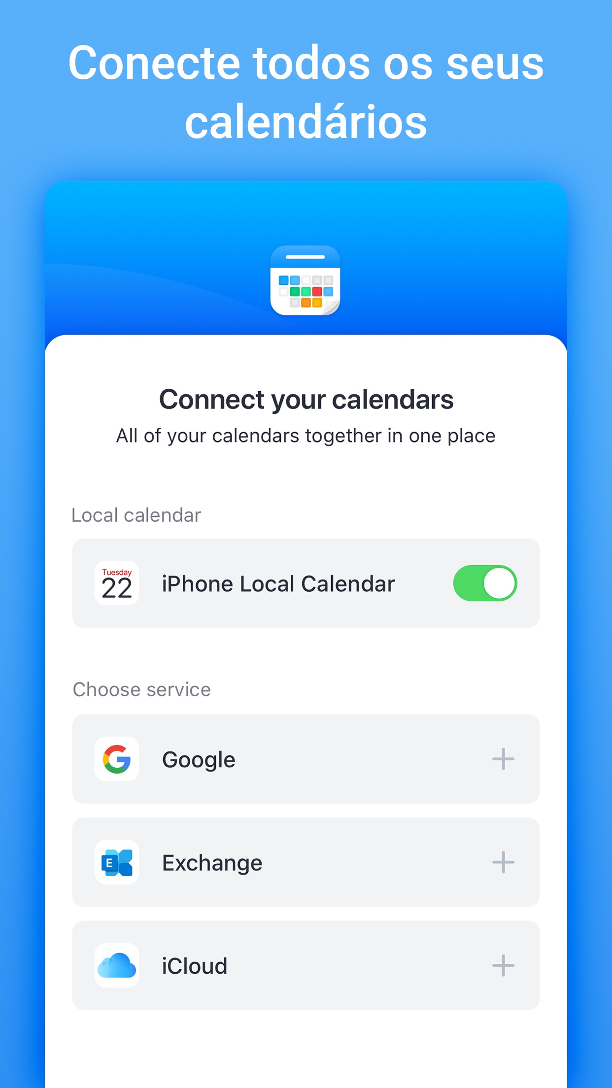 Screenshot do app Calendars da Readdle