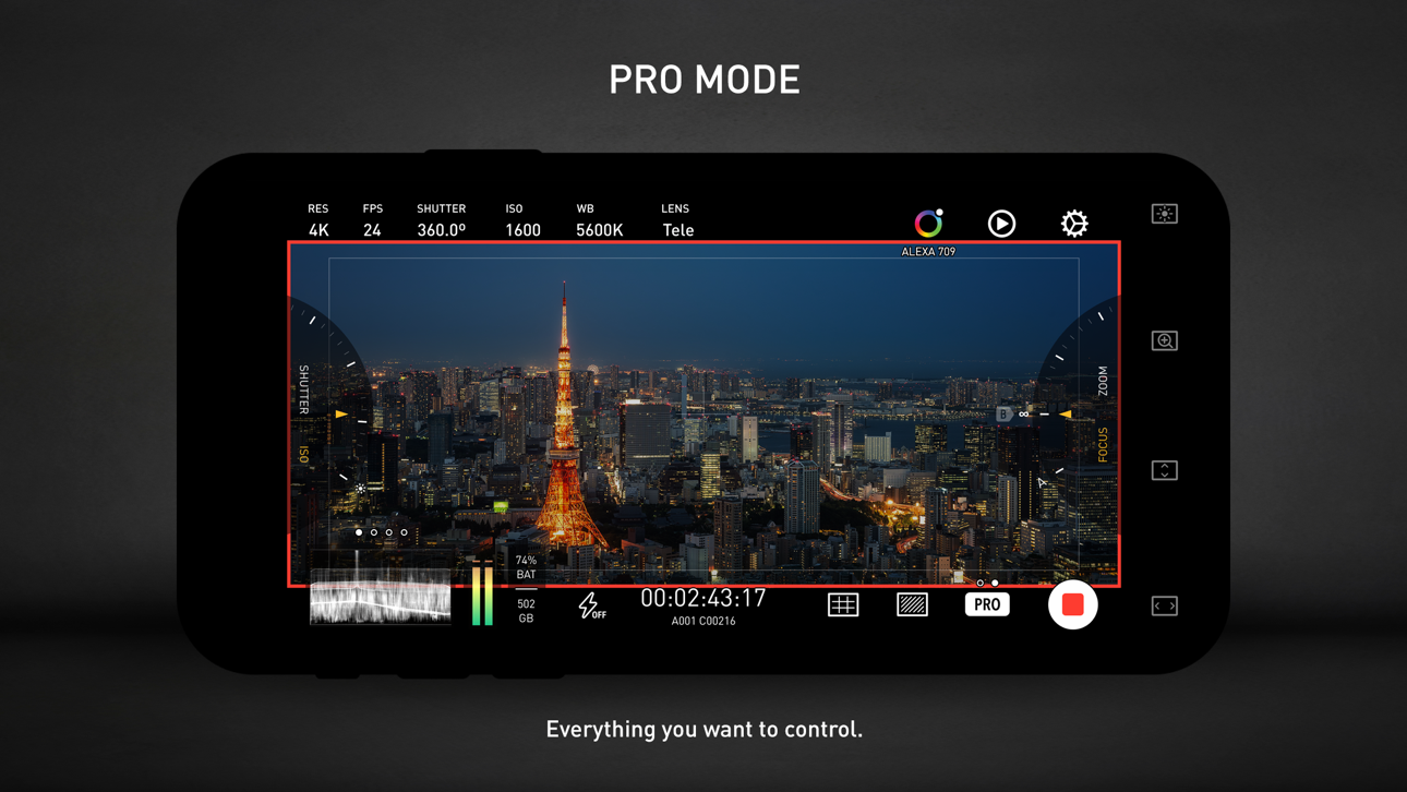 Protake - Mobile Cinema Camera Modded screenshot 2 - iOS app interface