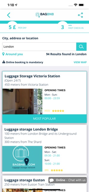 BAGBNB - LUGGAGE STORAGE(圖2)-速報App