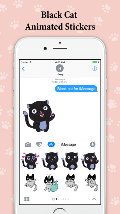 Animated Black Catmoji GIF screenshot 4