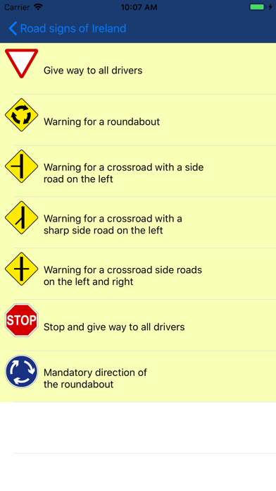 Ireland traffic signs screenshot 4