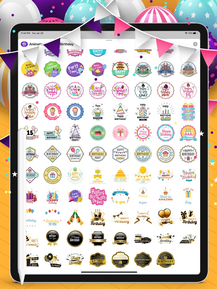 Animated Stickers Birthday