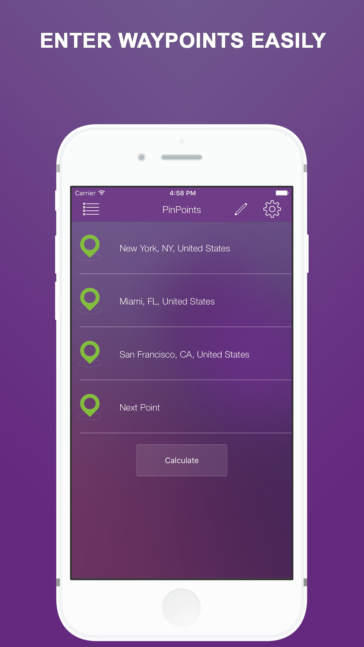 Screenshot do app Pin Points - Calculator