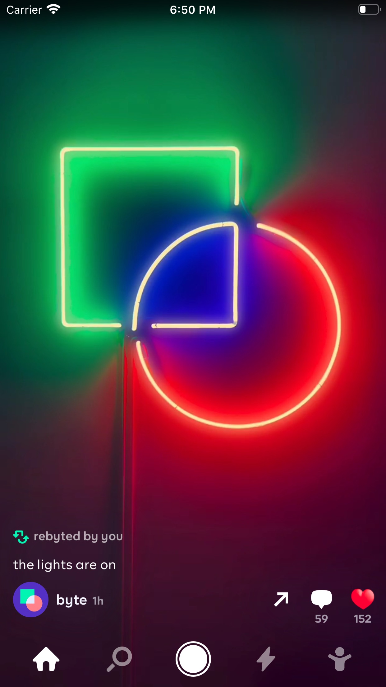Screenshot do app byte - creativity first
