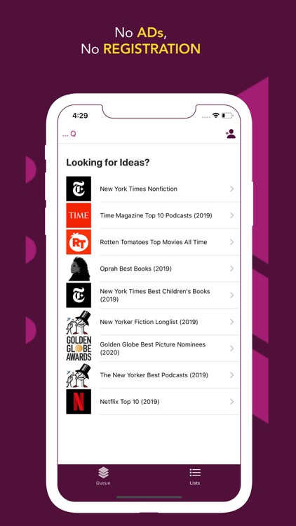 Q - movies tv podcasts books screenshot-3