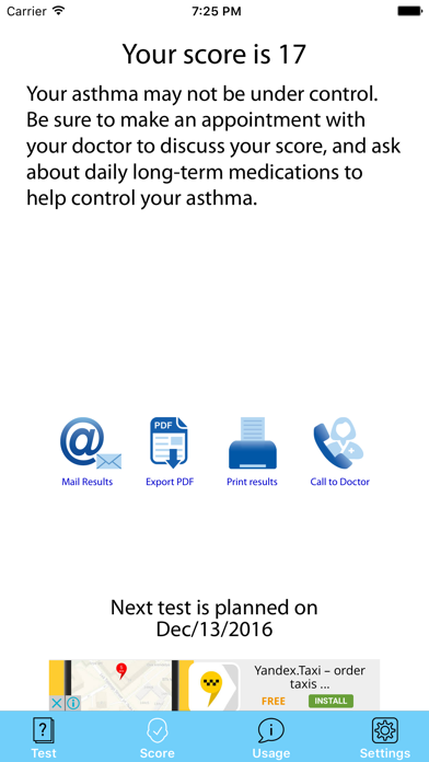 Asthma Test screenshot 2