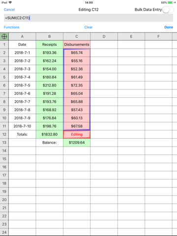 Utility Spreadsheet - náhled