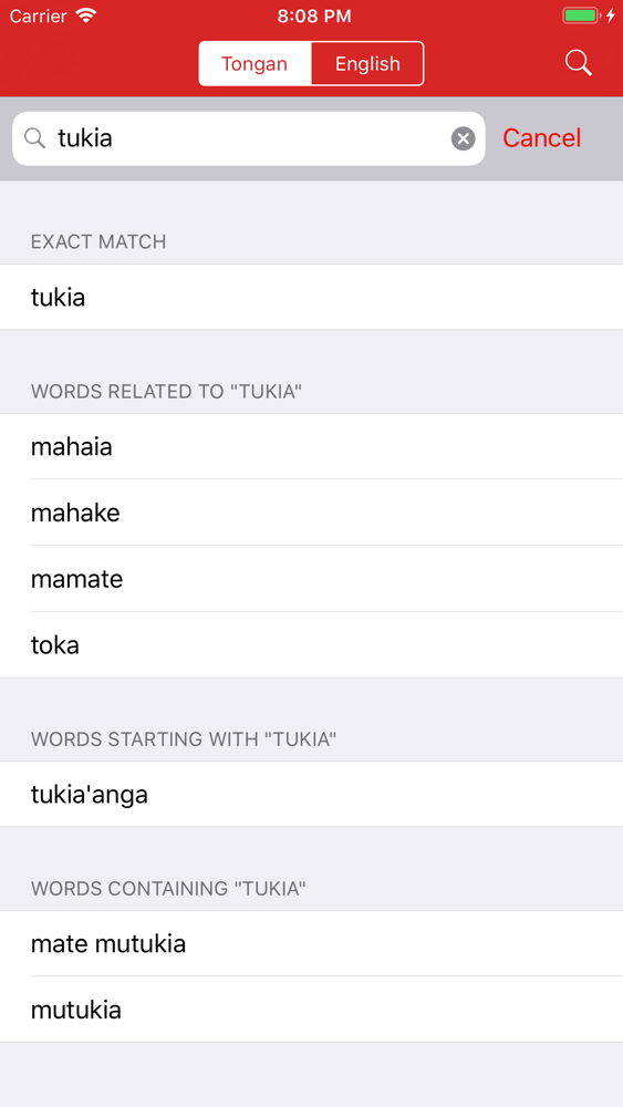 TonganEnglish Dictionary App for iPhone Free Download TonganEnglish Dictionary for iPad