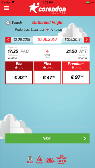 Corendon Airlines screenshot 3