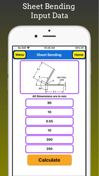 Sheet Bending Calc screenshot 2