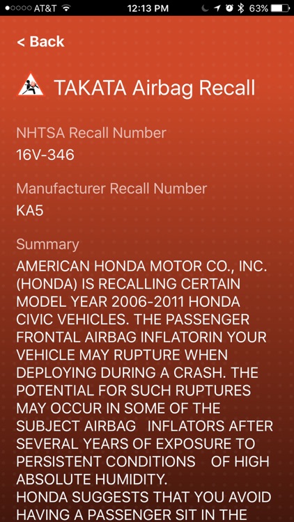 Airbag Recall