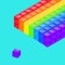 Drag and move color cubes to color all the white ones