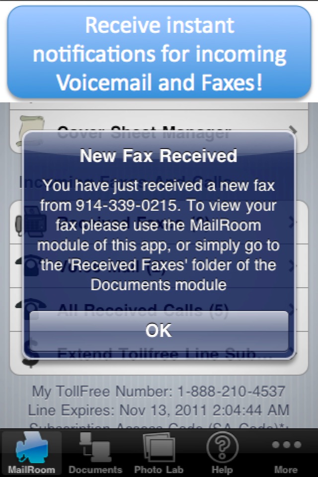 My Toll Free Number + Fax, VM screenshot 3