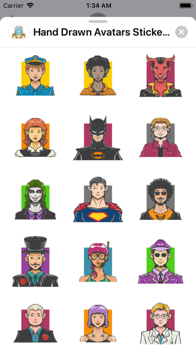 Hand Drawn Avatars Stickers screenshot 3