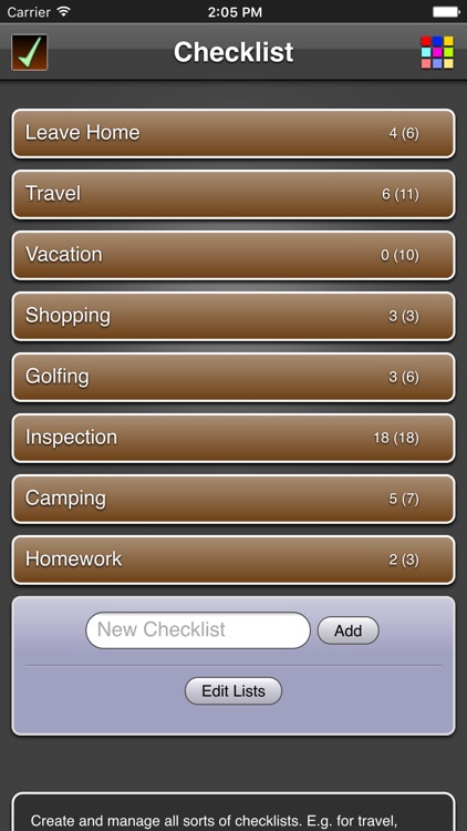 Checklists App