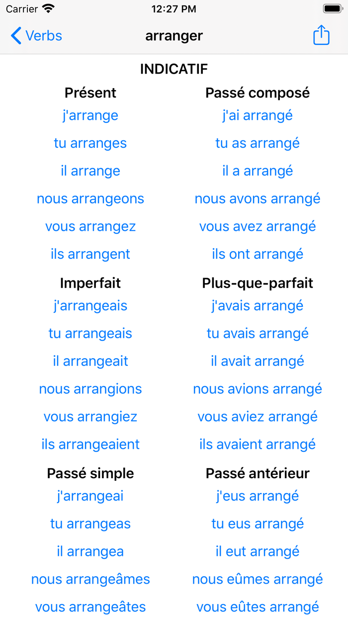 Conjugaison Française