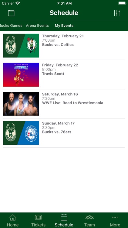 Bucks & Fiserv Forum App