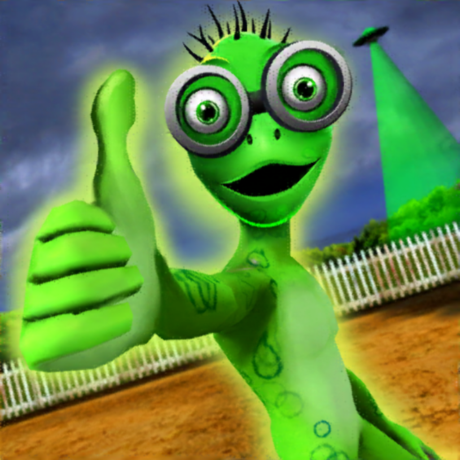 Scary Green Grandpa Alien