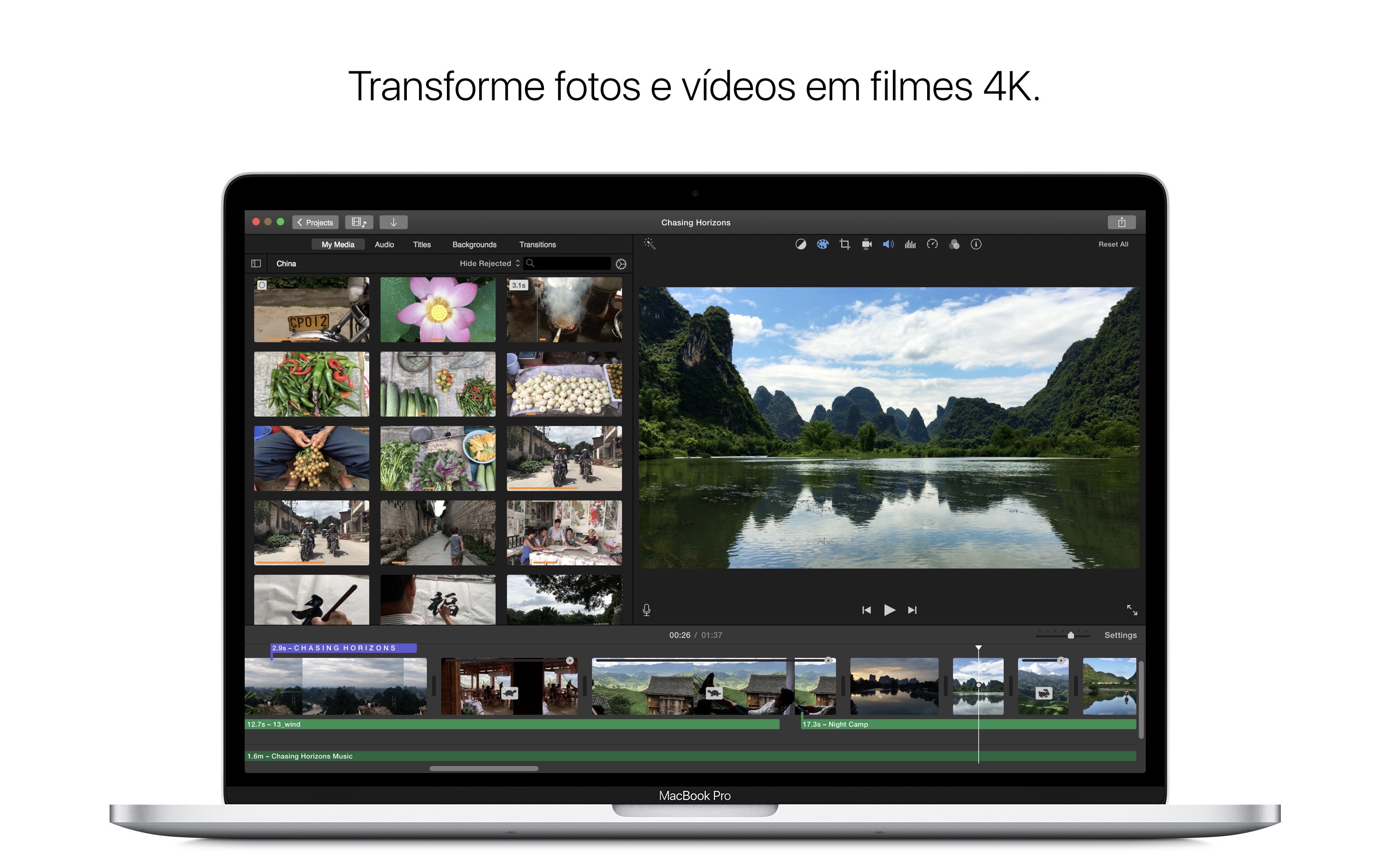 Screenshot do app iMovie