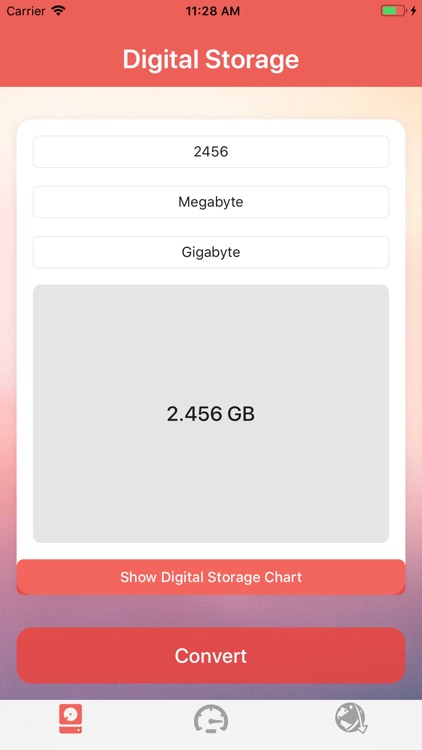 Digital Storage Chart