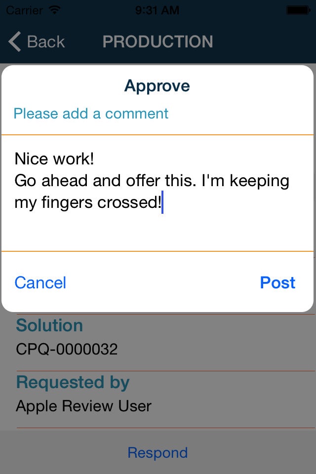 Tacton CPQ Approvals screenshot 3