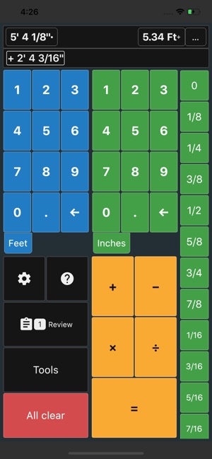 Feet and Inches Calculator