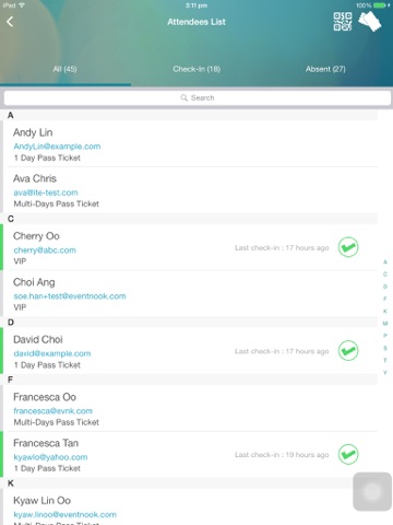 EventNook CheckIn for iPad screenshot 2