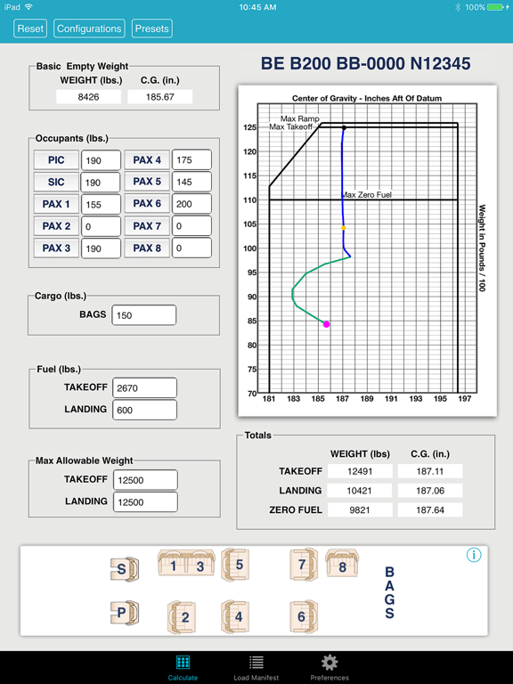 iFly Weight and Balance screenshot