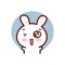 This is a rabbit sticker to increase the fun of chatting