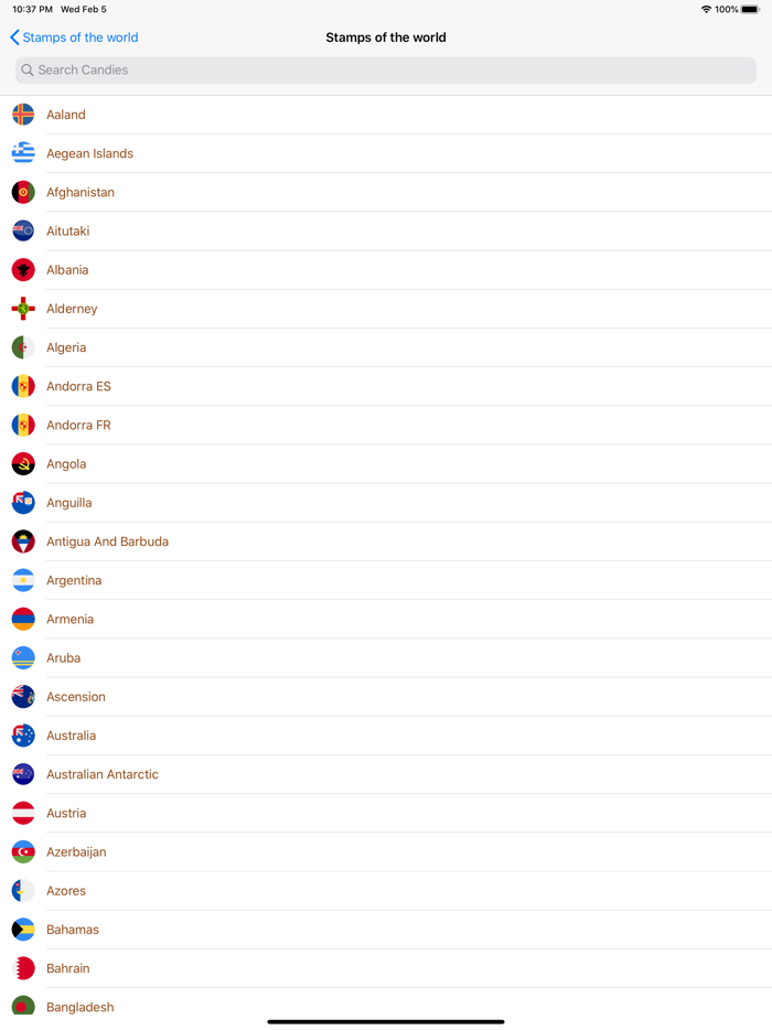 Postage stamps all countries