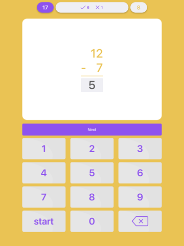 Subtraction Flash Cards Quiz - náhled