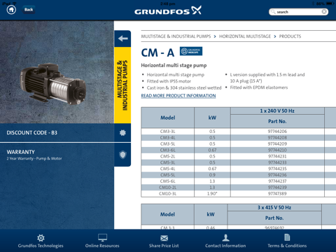 Grundfos Pumps AU Price List screenshot 3