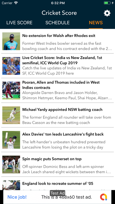 Live Cricket Score Detail News screenshot 3