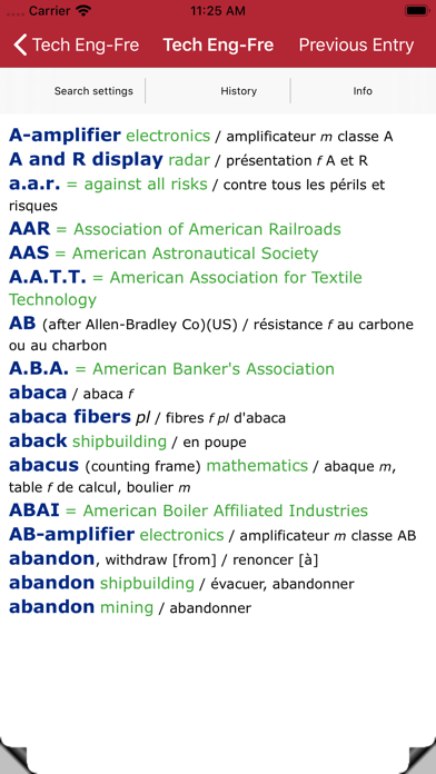 Dictionary Engineering FR-EN screenshot 2